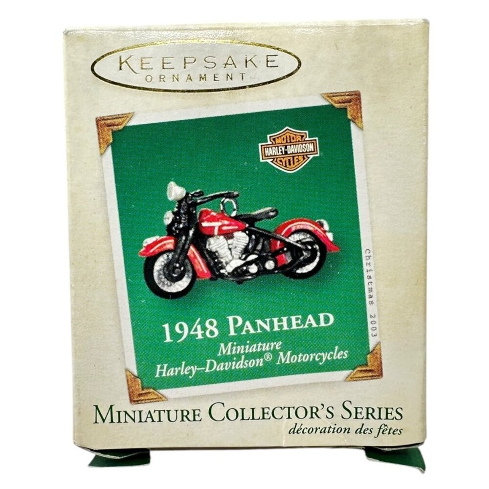 Hallmark Ornament 1948 Panhead Miniature Harley Davidson Motorcycle 2003 QXM4879